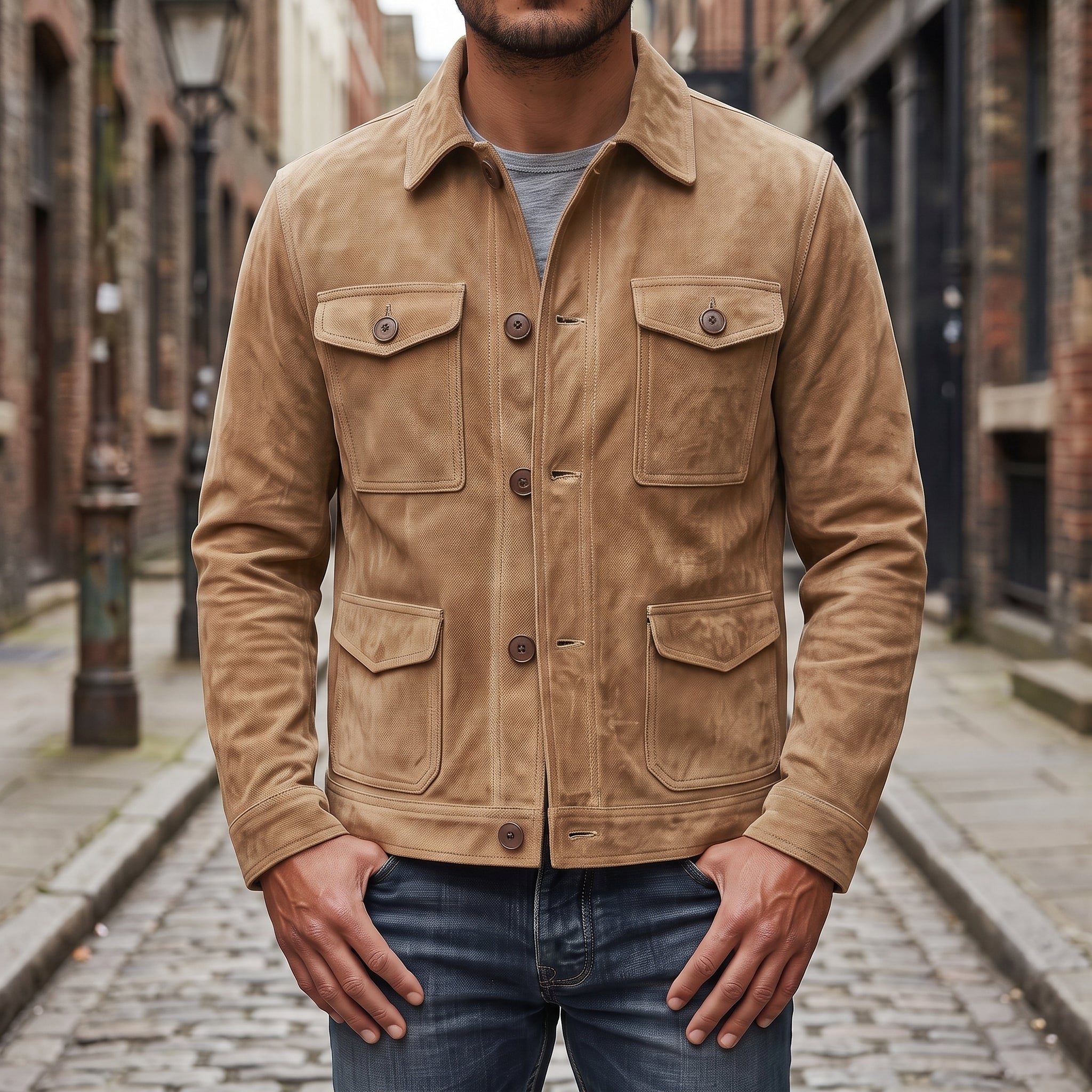 Men's Tan Suede Jacket — Culham