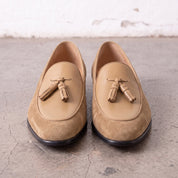 Men's Tan Suede Leather Tassel Loafers — Burton