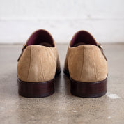 Men's Tan Suede Monk Strap Shoes — Harrington