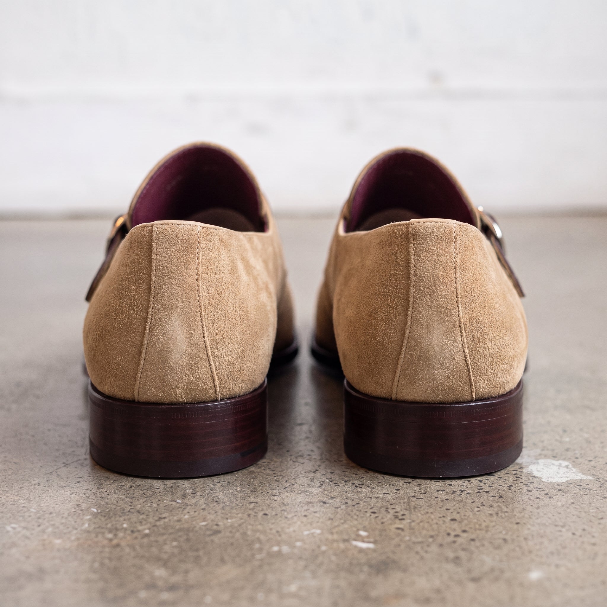 Men's Tan Suede Monk Strap Shoes — Harrington