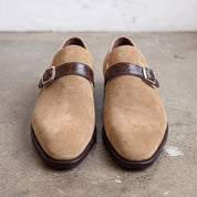 Men's Tan Suede Monk Strap Shoes — Harrington