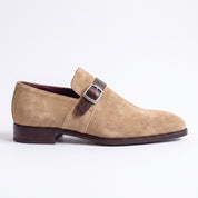 Men's Tan Suede Monk Strap Shoes — Harrington