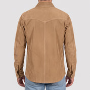 Men's Tan Suede Shirt Jacket — Dalyell