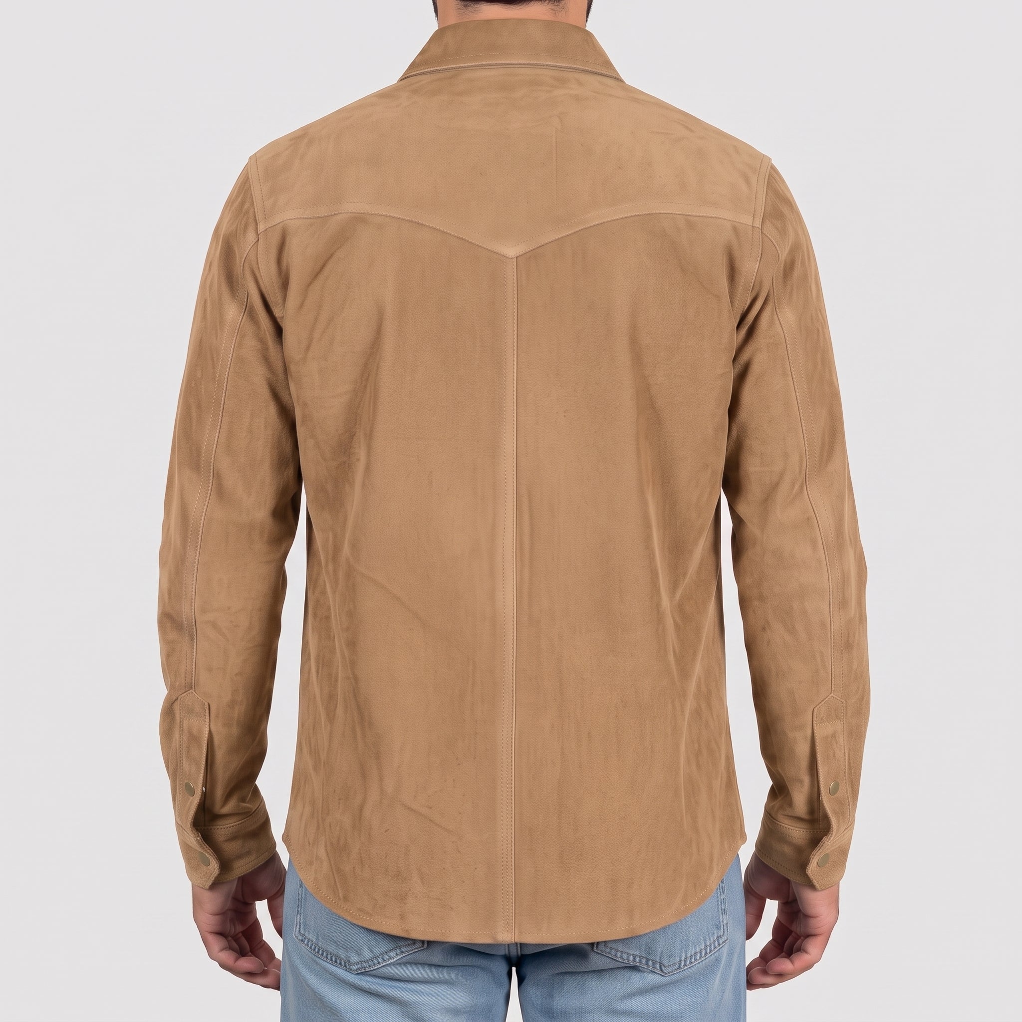 Men's Tan Suede Shirt Jacket — Dalyell