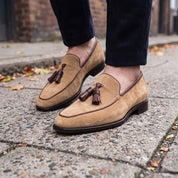 Men's Tan Suede Tassel Loafers — Bilsdale — Bilsdale