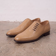 Men's Tan Wholecut Leather Oxfords — Perceval