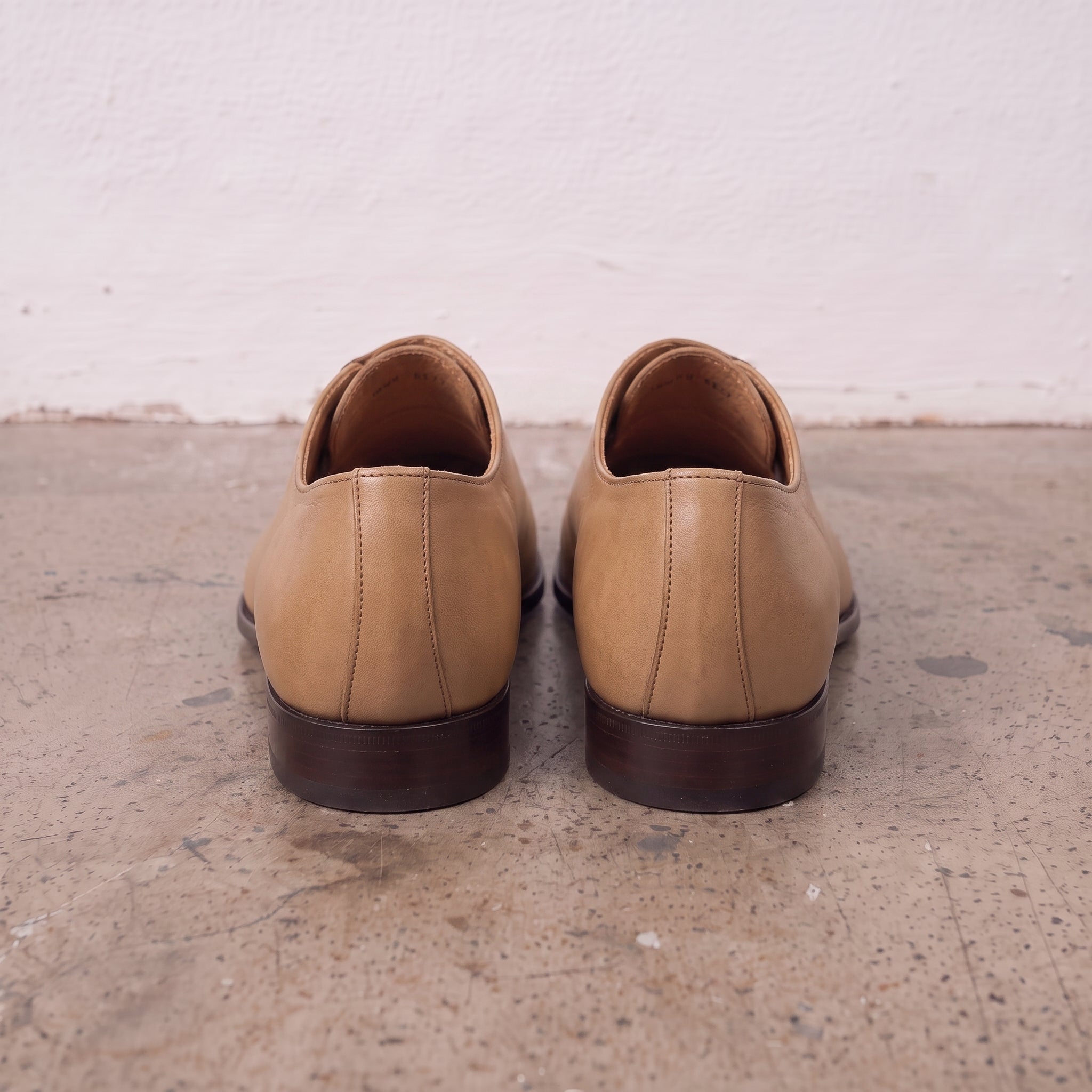 Men's Tan Wholecut Leather Oxfords — Perceval