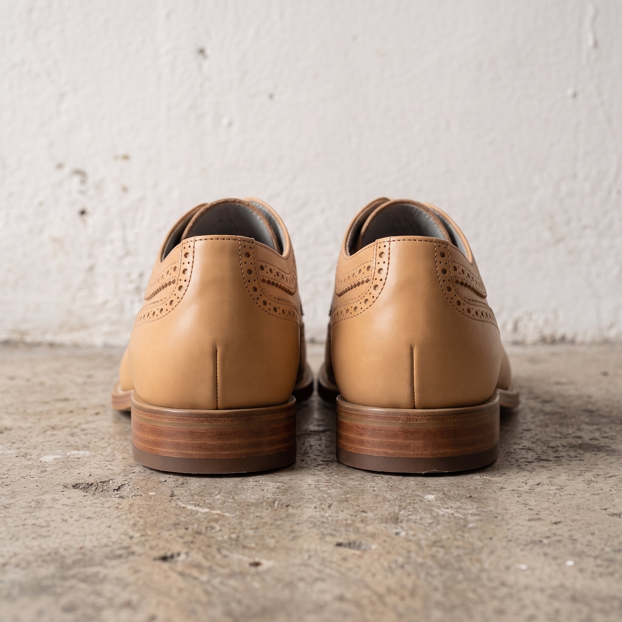 Men's Tan Wingtip Brogue Leather Derbys — Walton — Walton