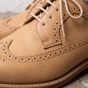 Men's Tan Wingtip Brogue Leather Derbys — Walton — Walton