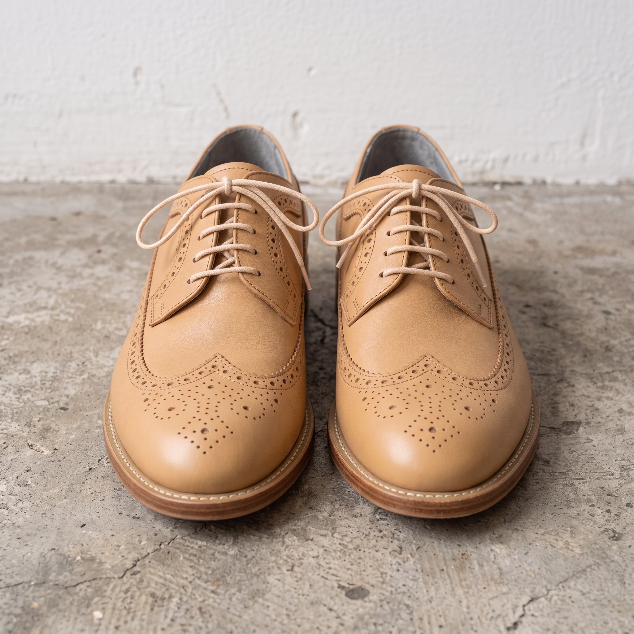 Men's Tan Wingtip Brogue Leather Derbys — Walton — Walton