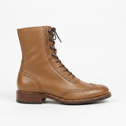 Men's Tan Wingtip Leather Ankle Boots — Lutton