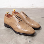 Men's Tan Wingtip Leather Brogues — Cranmore