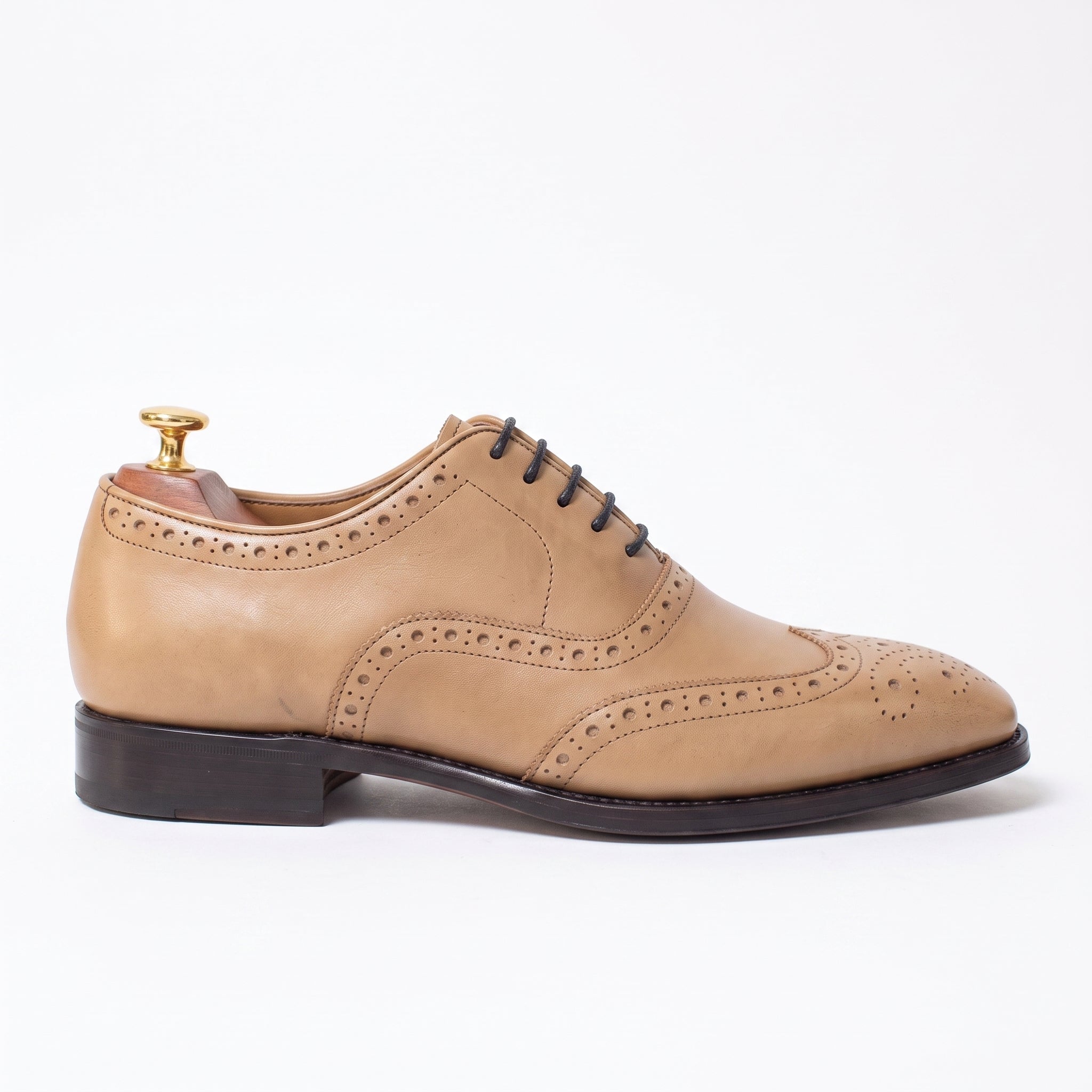 Men's Tan Wingtip Leather Brogues — Cranmore