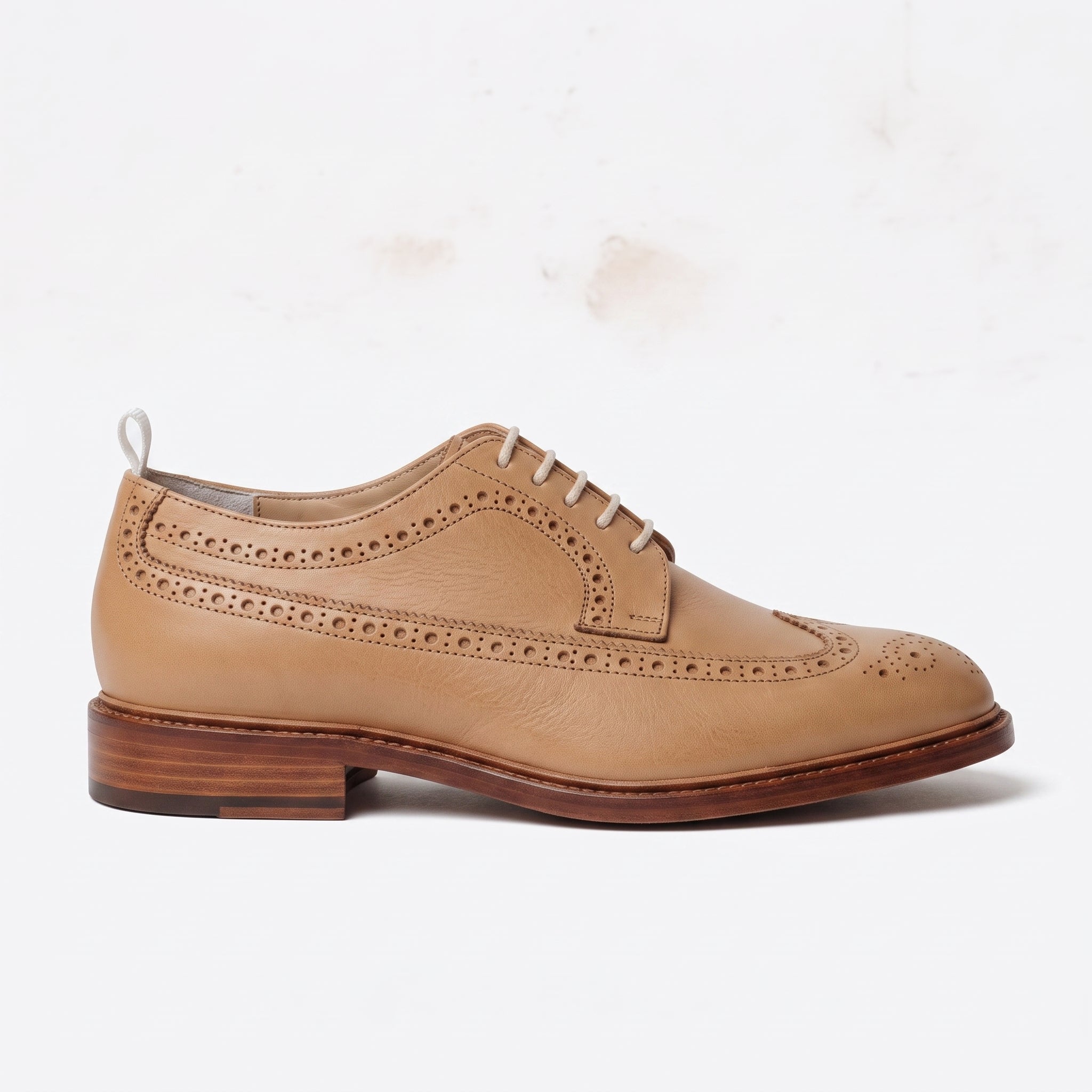 Men's Tan Wingtip Leather Derby Brogues — Arkendale — Arkendale