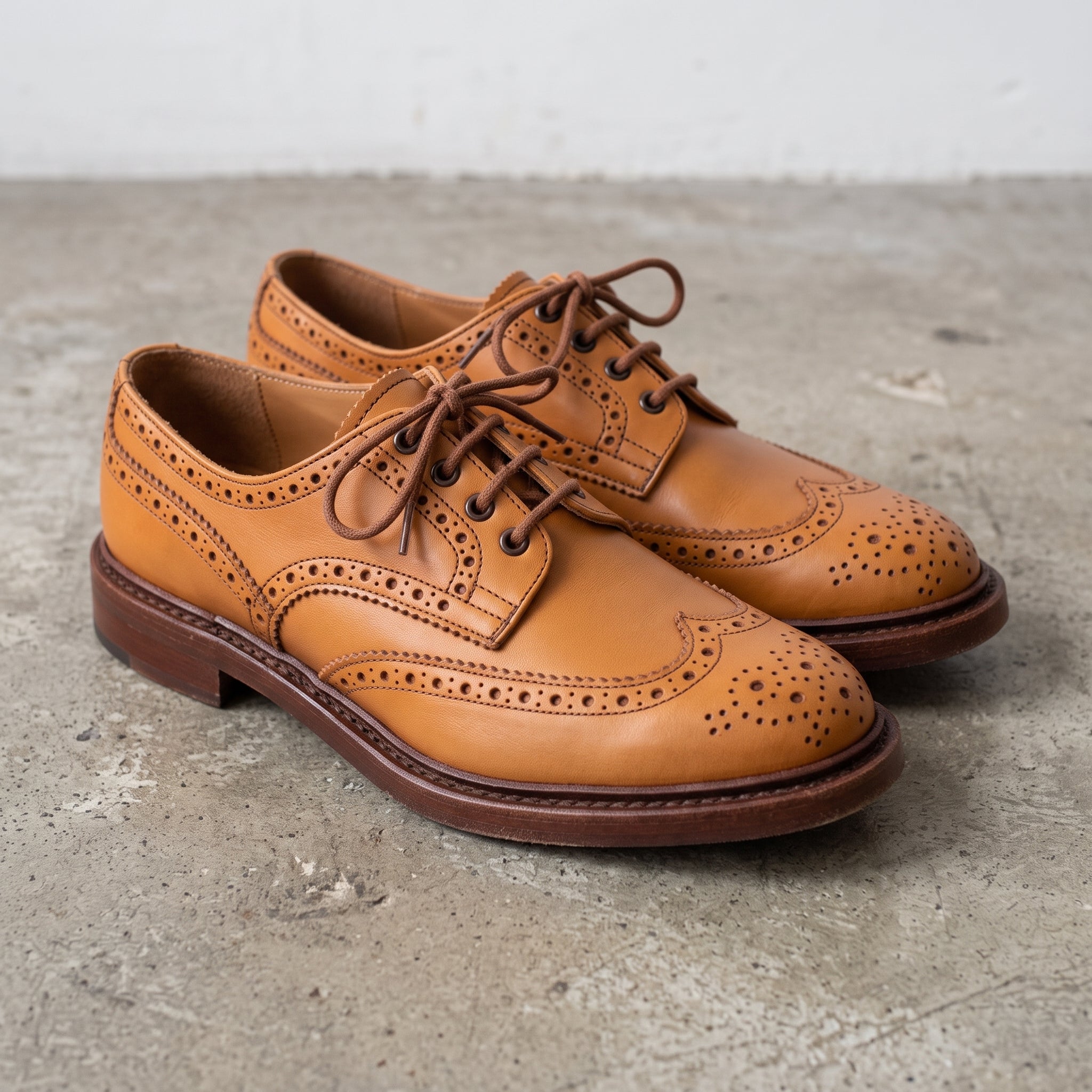 Men's Tan Wingtip Leather Derbys — Garvey