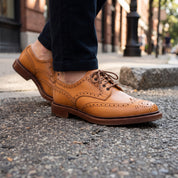 Men's Tan Wingtip Leather Derbys — Garvey
