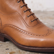 Men's Tan Wingtip Leather Oxford Boots — Selby