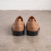 Men's Tan Wingtip Leather Oxfords — Amerton