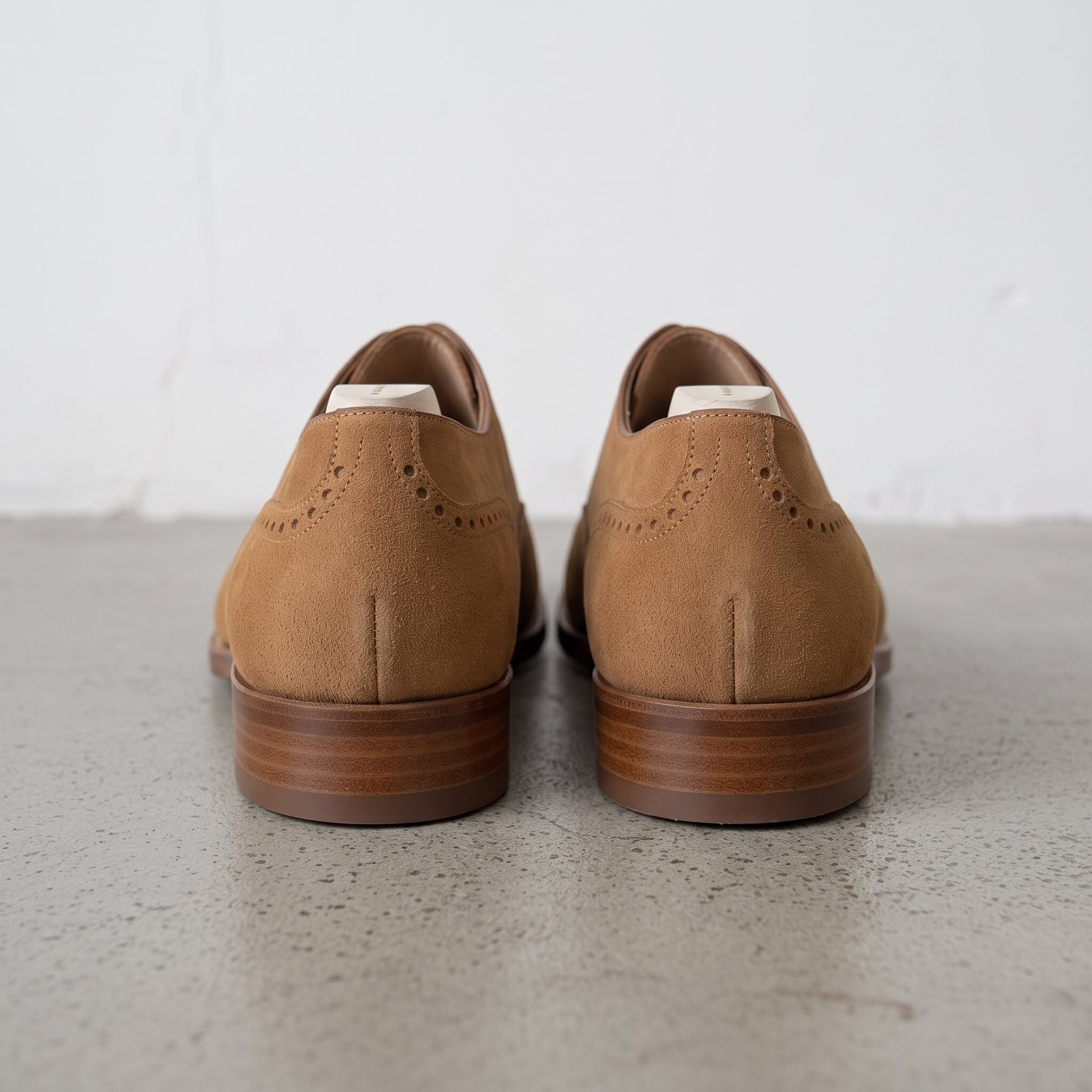 Men's Tan Wingtip Suede Oxford Shoes — Burlington