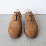 Men's Tan Wingtip Suede Oxford Shoes — Burlington