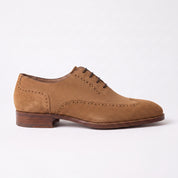 Men's Tan Wingtip Suede Oxford Shoes — Burlington