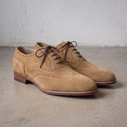 Men's Tan Wingtip Suede Oxfords — Galsworthy