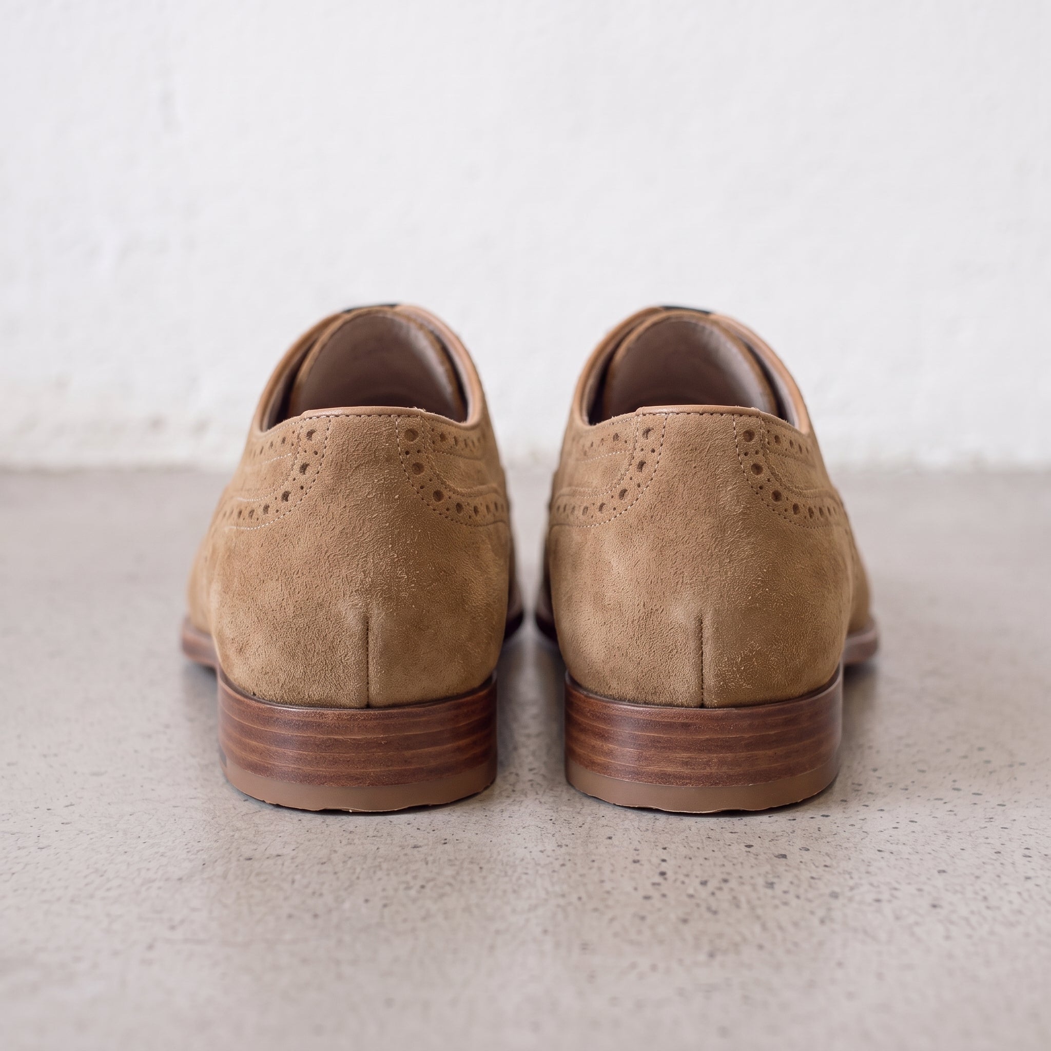 Men's Tan Wingtip Suede Oxfords — Galsworthy