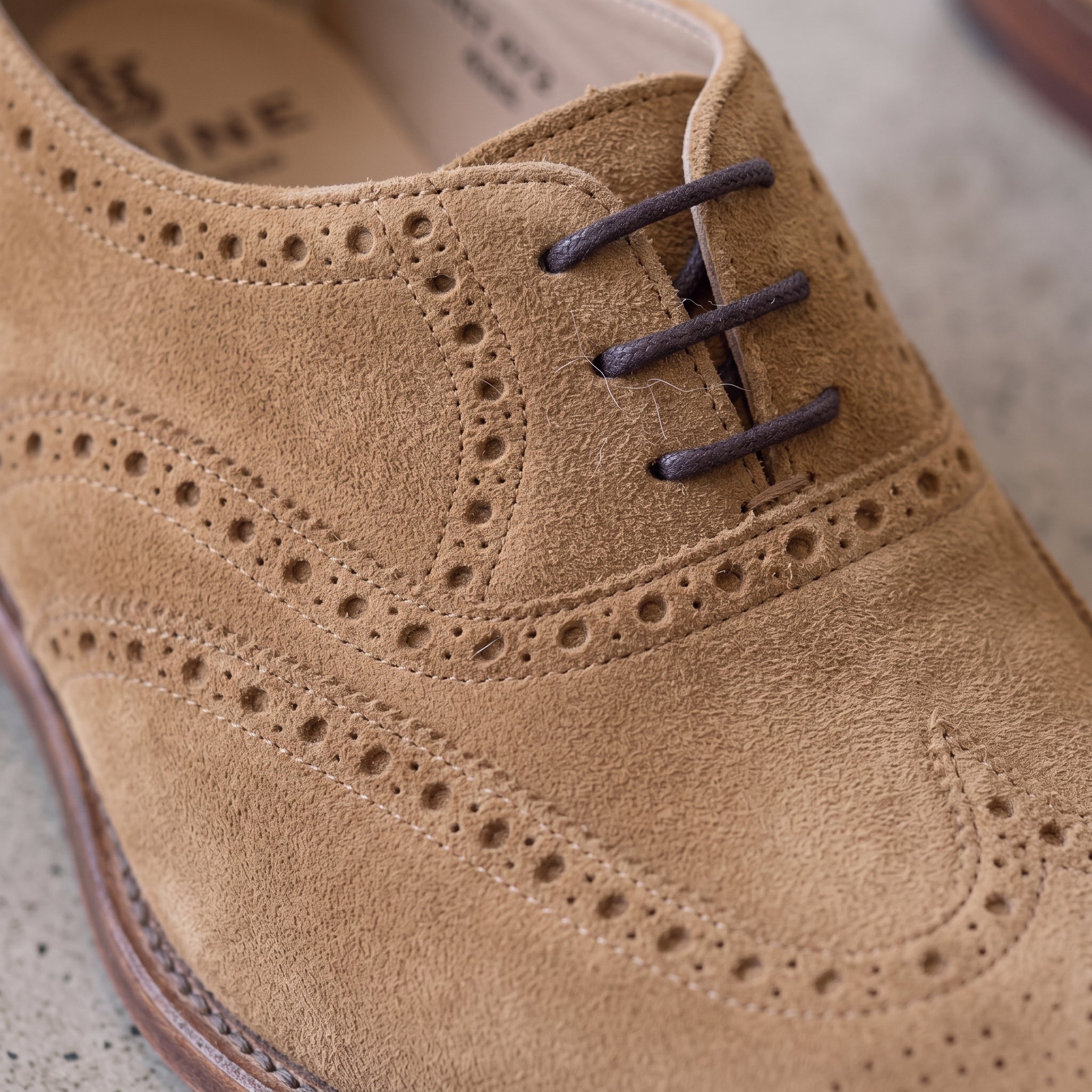 Men's Tan Wingtip Suede Oxfords — Galsworthy