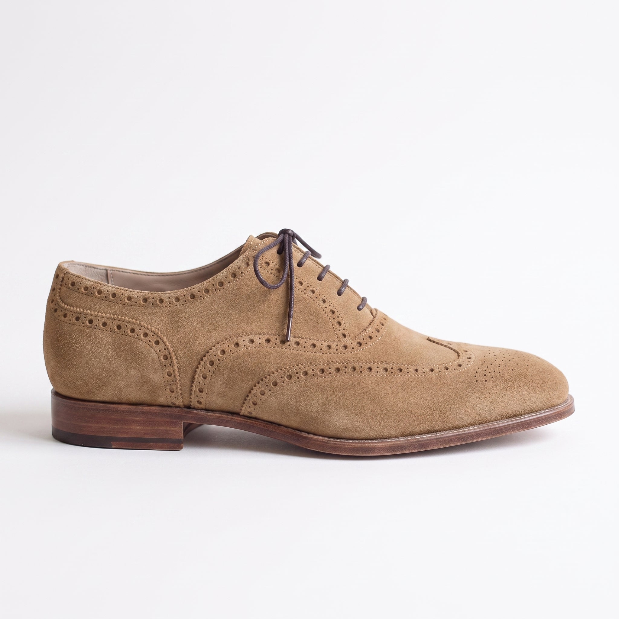 Men's Tan Wingtip Suede Oxfords — Galsworthy