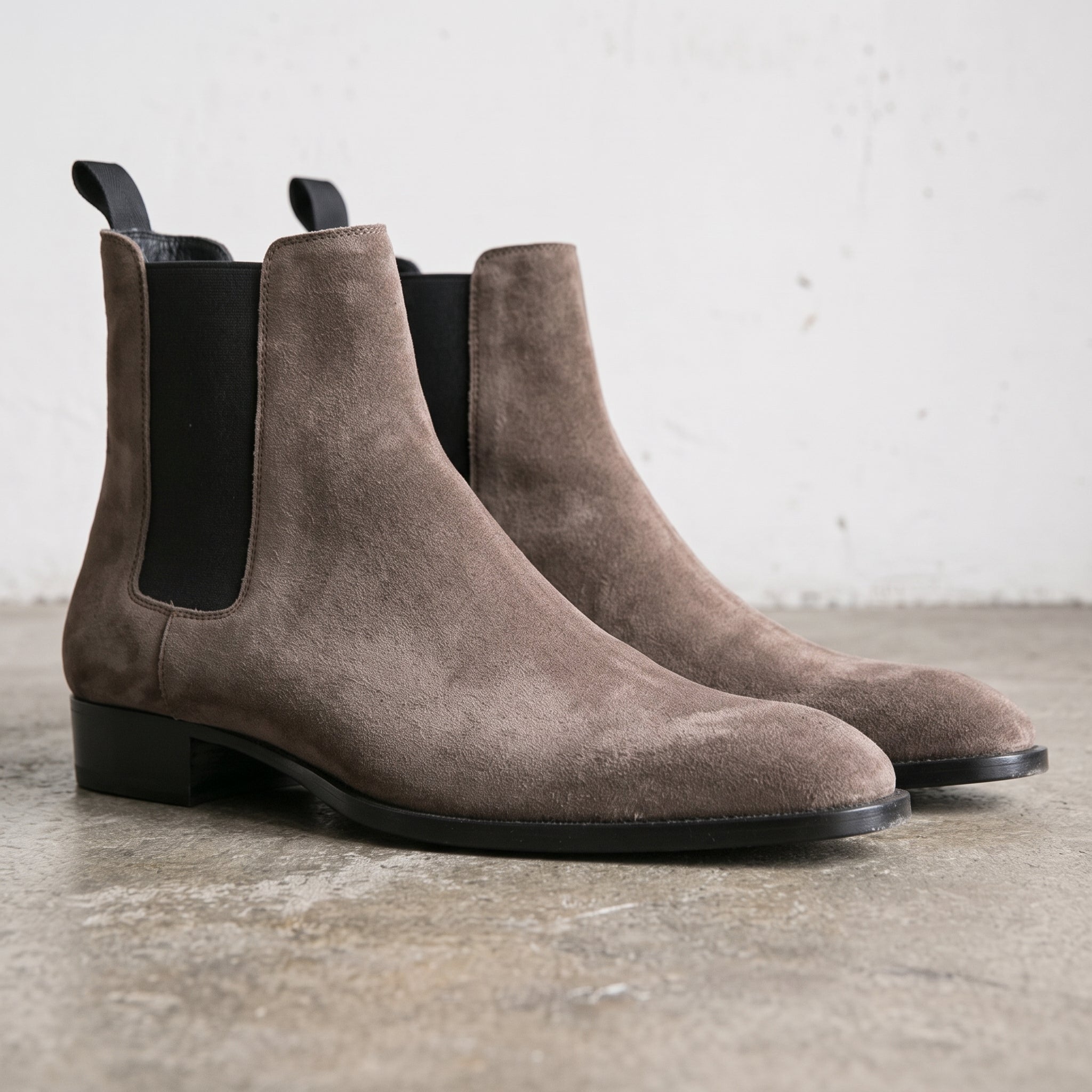 Men's Taupe Suede Chelsea Boots — Fallowes