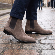 Men's Taupe Suede Chelsea Boots — Fallowes