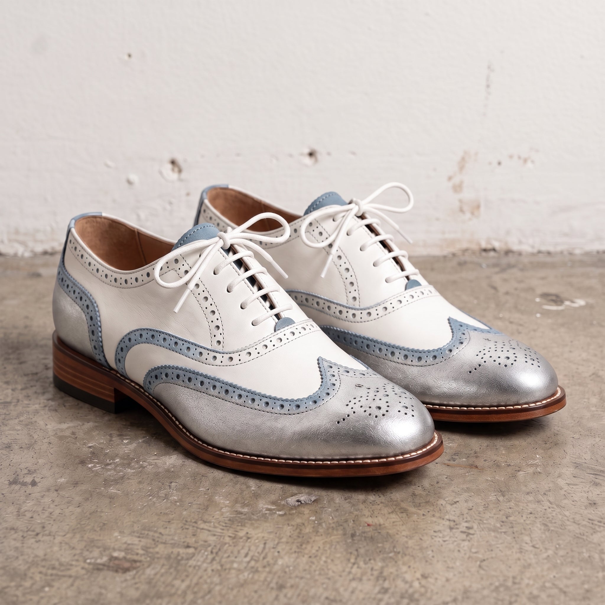 Men's Tri-color Wingtip Leather Brogues — Adbrook