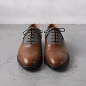 Men's Brown and Grey Two-Tone Cap-Toe Leather Oxfords — Hastings
