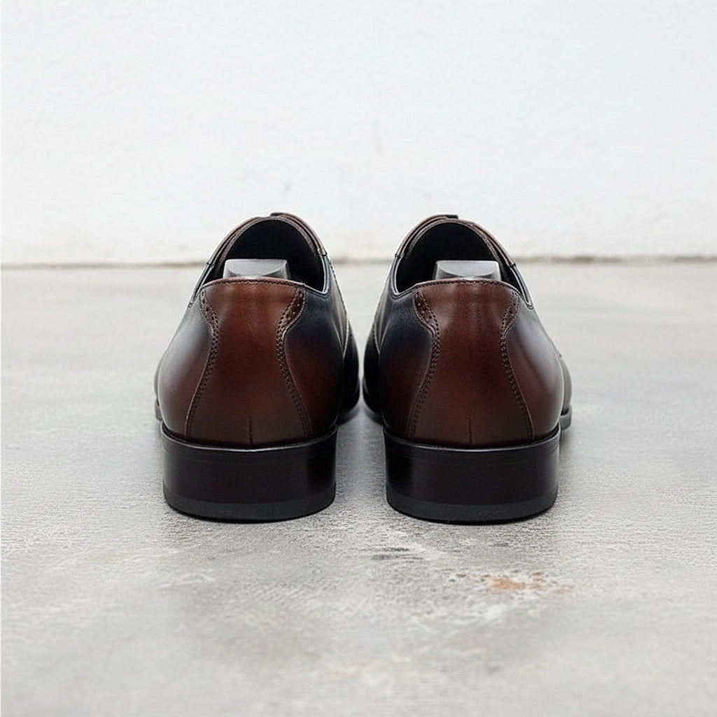 Mens Two tone Oxford shoes, Men Spectator Shoes, Pointed toe shoes - back-view