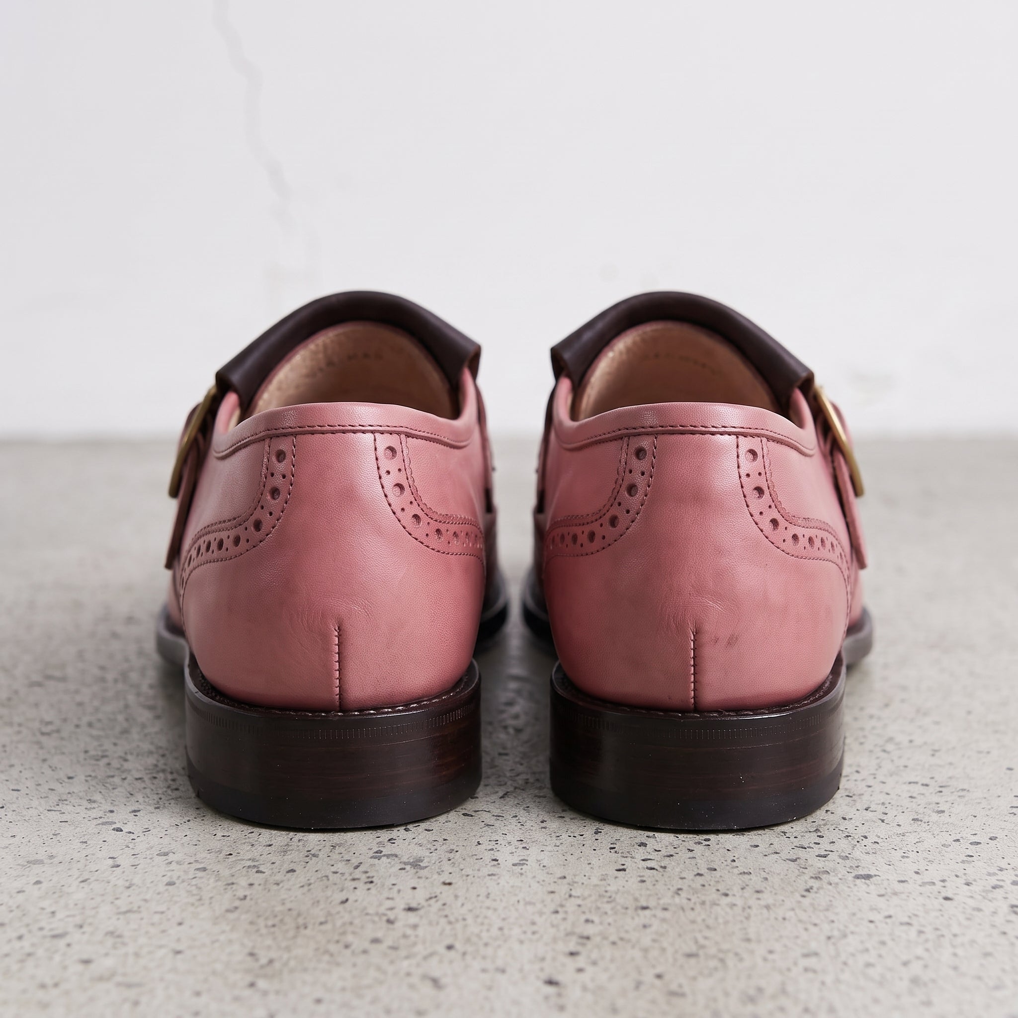 Men's Two-Tone Wingtip Leather Monk Strap Shoes — Maxwell