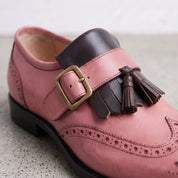 Men's Two-Tone Wingtip Leather Monk Strap Shoes — Maxwell