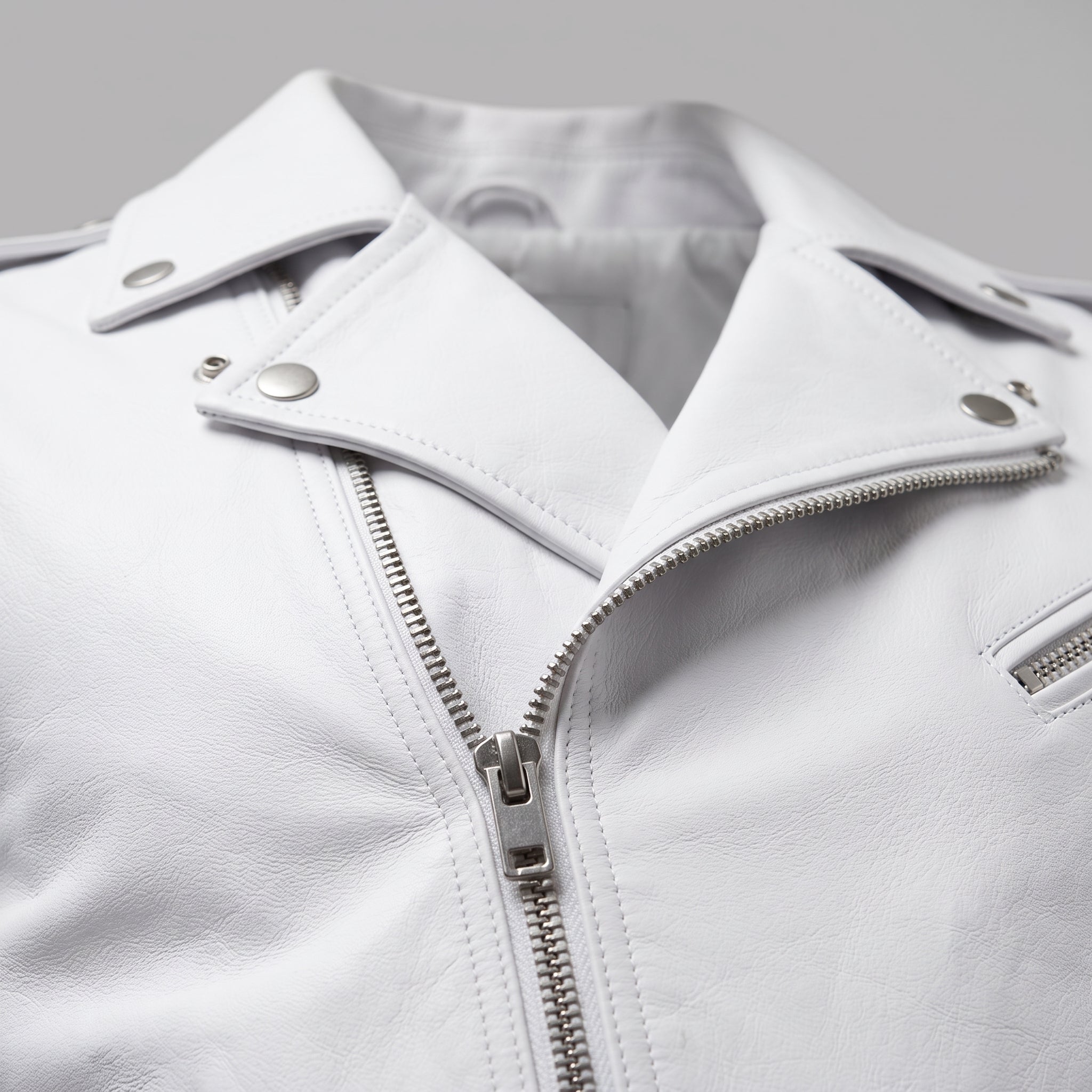 Men's White Leather Biker Vest — Ensworth
