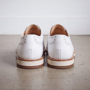 Men's White Pebbled Leather Wingtip Brogue Oxfords — Forster