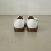 Men's White Plain-Toe Leather Double Monk Strap Monks — Farlam — Farlam