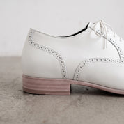 Men's White Wingtip Leather Oxfords — Herford