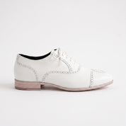 Men's White Wingtip Leather Oxfords — Herford