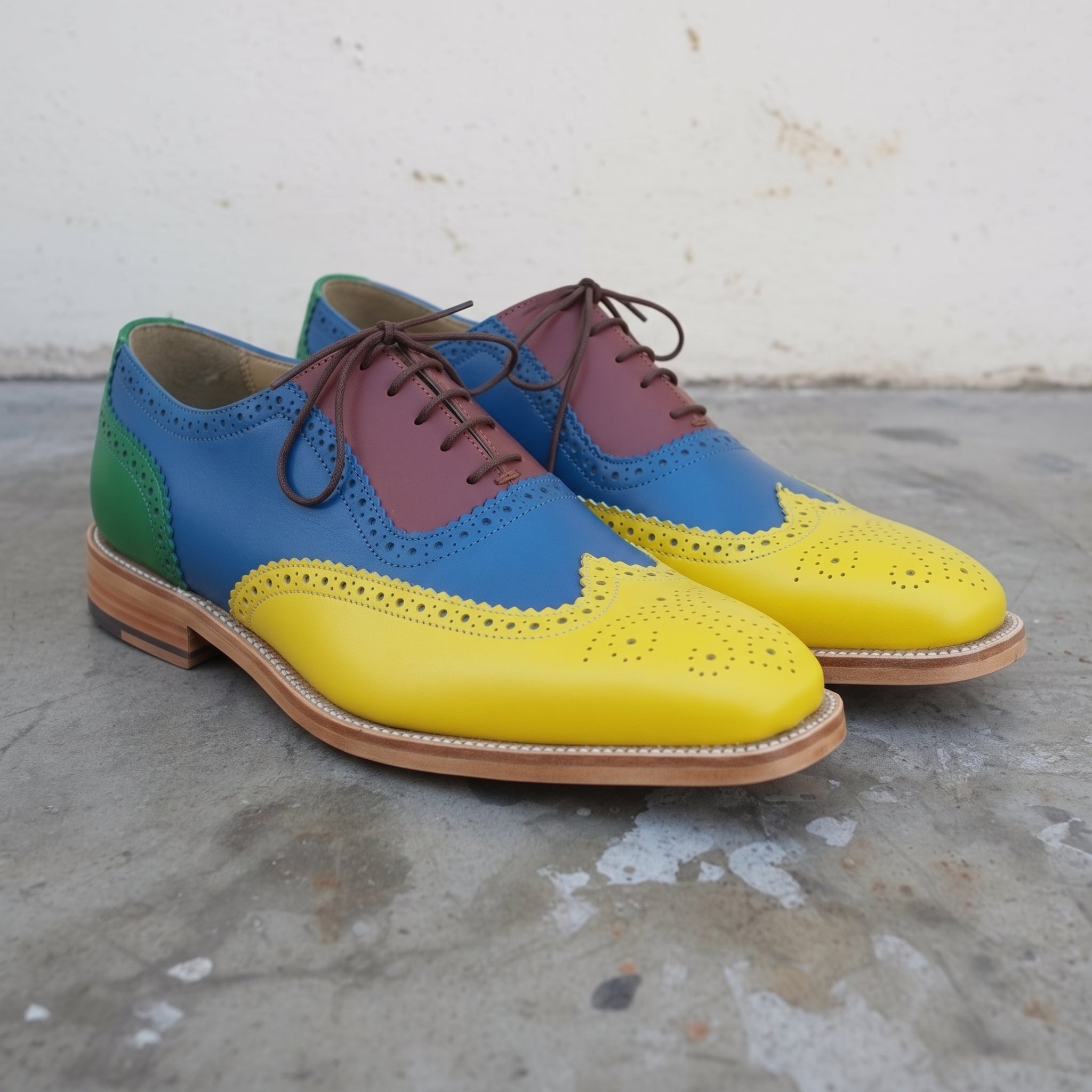 Men's Multicolor Wingtip Leather Oxfords — Frobisher