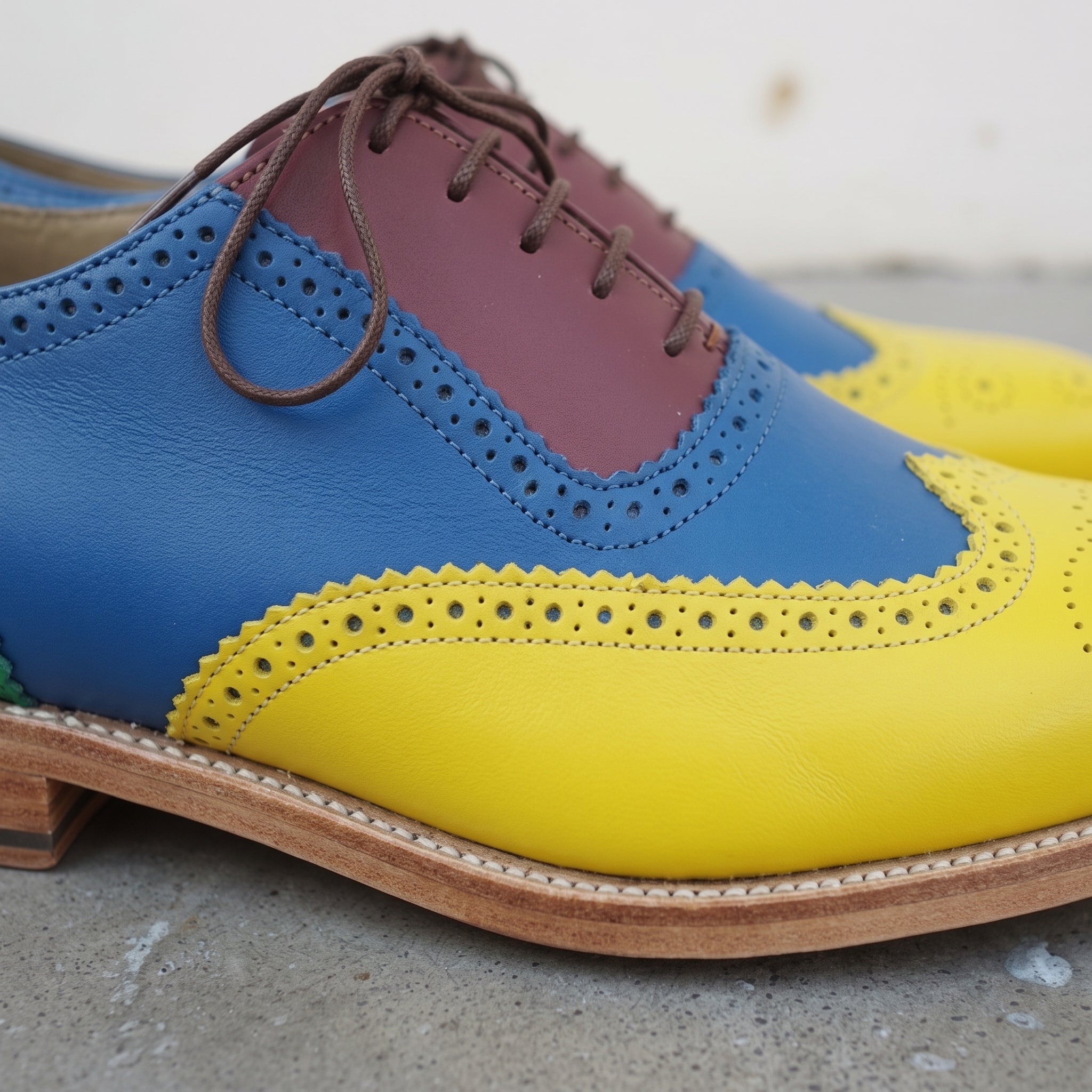 Men's Multicolor Wingtip Leather Oxfords — Frobisher