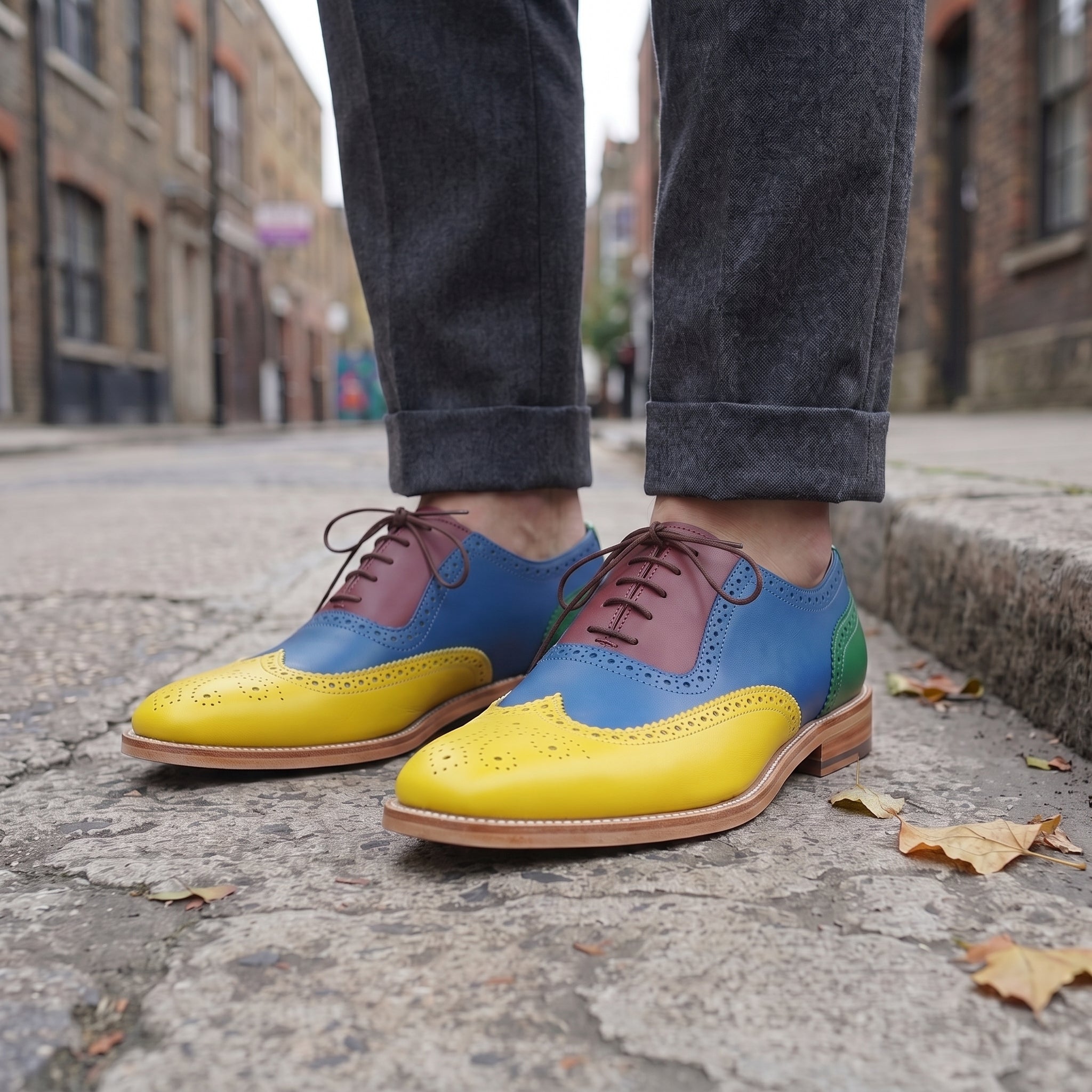 Men's Multicolor Wingtip Leather Oxfords — Frobisher