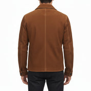 model-back-details - Mens brown suede cowboy jacket, Men brown suede truker jacket, Men Jacket