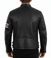 model-back-details - Men's Easy Rider Leather Motorcycle Jacket