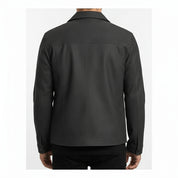 model-back-details - Men's Shirt Jacket, Men's Casual Jacket, Imitation Suede Jacket, Minimalist Jacket