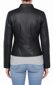 model-back-details - Women's Moto Leather Jacket, Women's Motorcycle Jacket, Women's Biker Jacket, Women's Leather Jacket