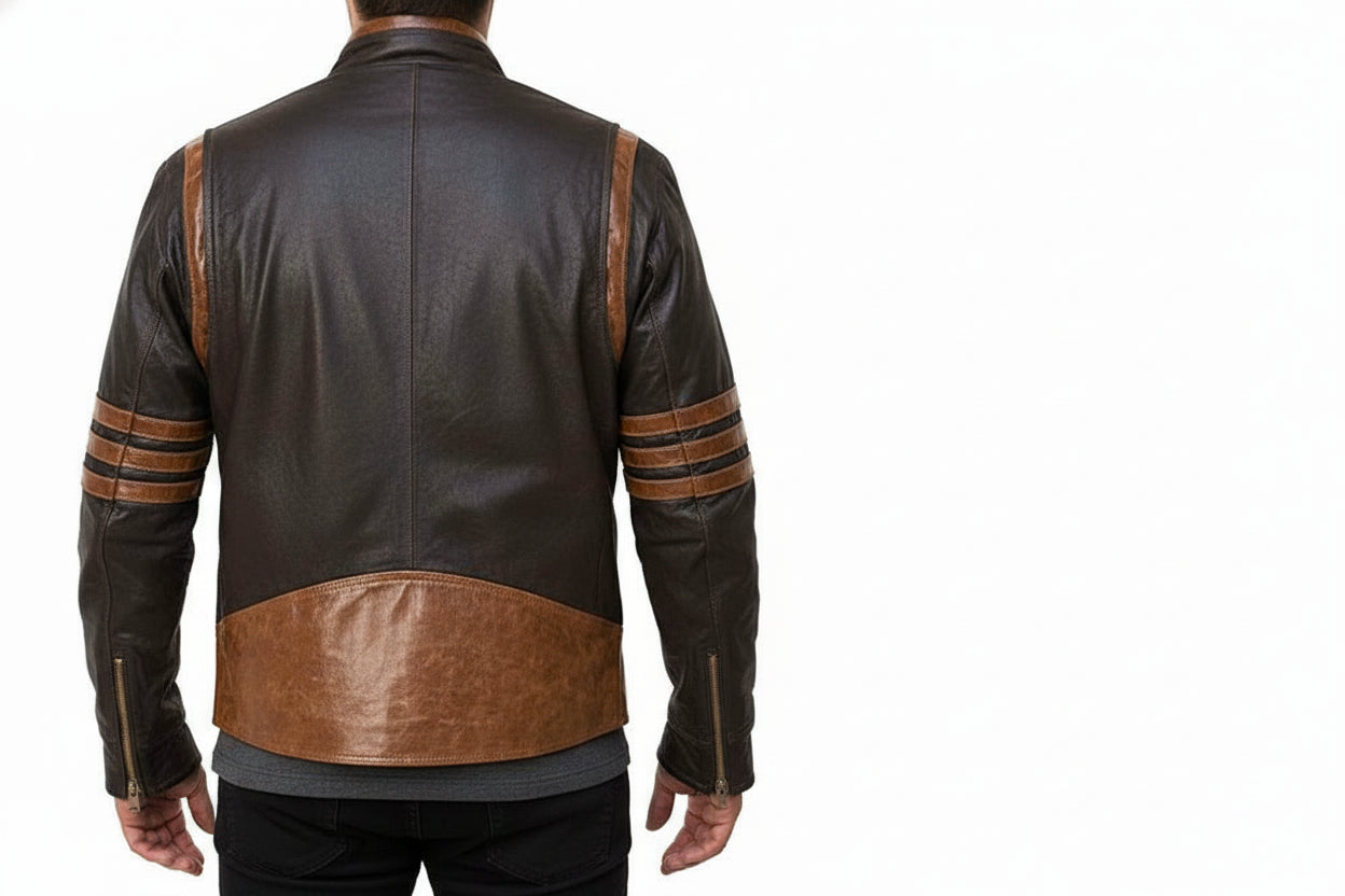 model-back-details - X Men Wolverine Leather Jacket, Xmen Wolverine Leather Jacket