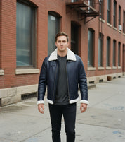 Men's Handmade Shearling Leather Jacket